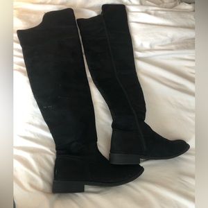 Above the knee faux suede boots